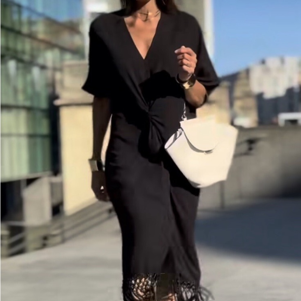 Zara Black Fringe Dress 2298/120/800